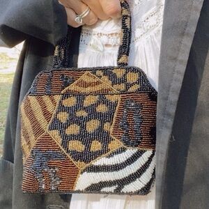 SOLD Vintage 90s fully beaded mini-bag